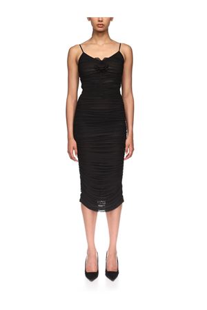 Abito midi con rose ricamate in pizzo DAVID KOMA | RE26DK10DABLACK